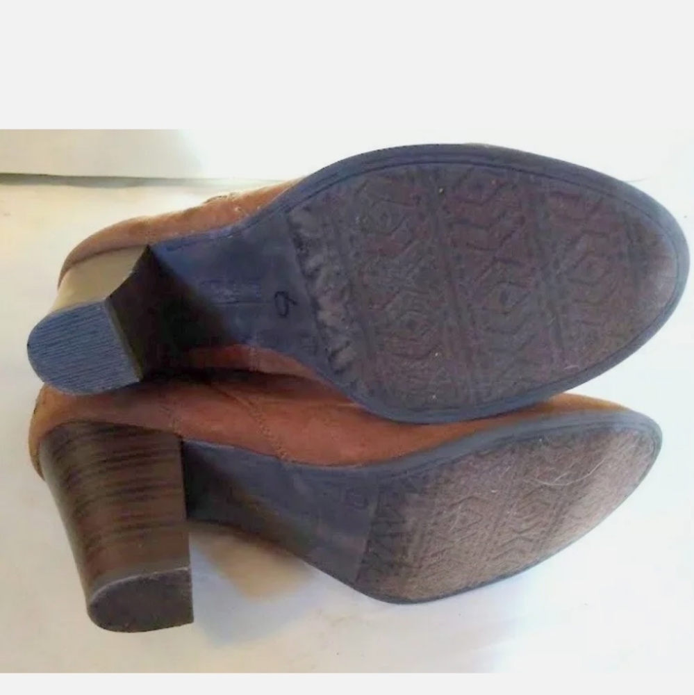 American Eagle Cut-Out Block Heel Booties Boots 10 Boho Hippie Festival Brown - Picture 7 of 7